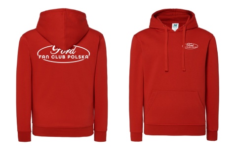 Bluza damska z kapturem ‘Ford Fan Club Polska’ – czerwona