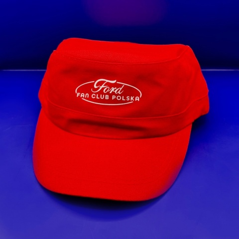 Czapka Latino z daszkiem ‘Ford Fan Club Polska’ – czerwona