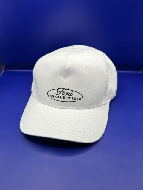 Czapka z daszkiem ‘Ford Fan Club Polska’ – biała, zamszowa