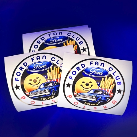 Naklejka ‘Ford Fan Club Polska’ wzór B – okrągła 10 cm