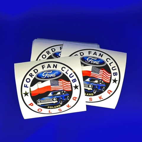 Naklejka ‘Ford Fan Club Polska’ wzór A – okrągła 10 cm
