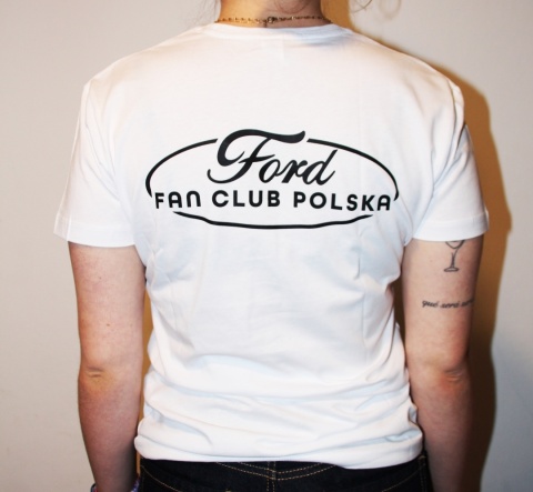 T-shirt damski ‘Ford Fan Club Polska’ – biały