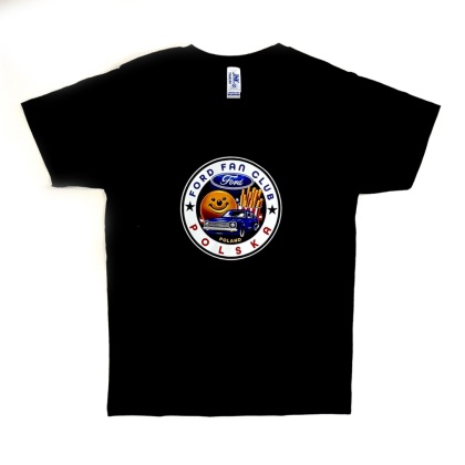 T-shirt dziecięcy ‘Ford Fan Club Polska’ wersja koło – czarny
