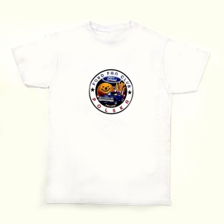 T-shirt dziecięcy ‘Ford Fan Club Polska’ wersja koło – biały