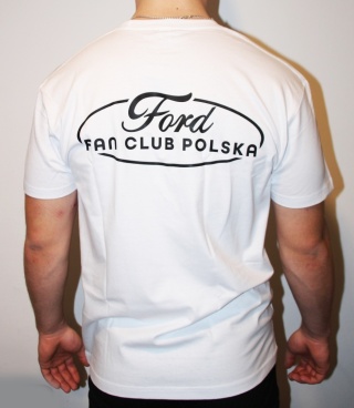T-shirt męski ‘Ford Fan Club Polska’ – biały