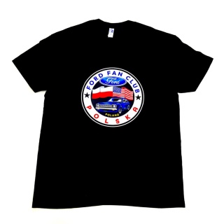 T-shirt męski ‘Ford Fan Club Polska’ wersja koło – czarny