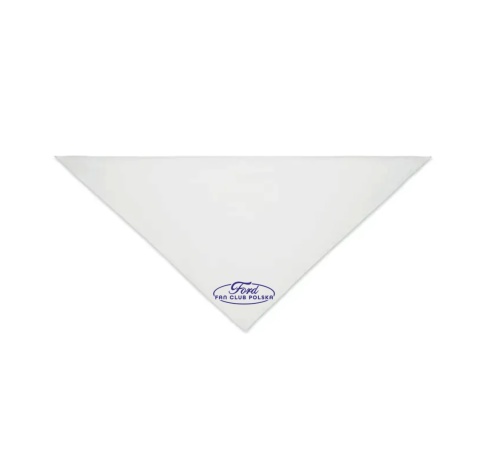 bandana biała - niebieskie logo