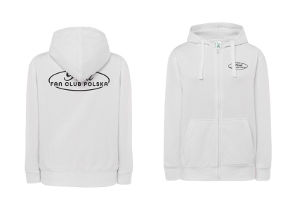 bluza damska z zamkiem ‘Ford Fan Club Polska’ – biała