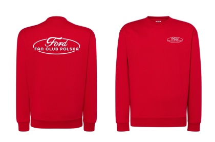bluza męska bez kaptura ‘Ford Fan Club Polska’ – czerwona