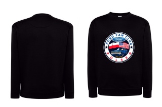 bluza męska bez kaptura ‘Ford Fan Club Polska’ wersja koło – czarna