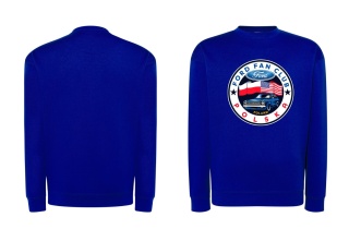 bluza męska bez kaptura ‘Ford Fan Club Polska’ wersja koło – niebieska