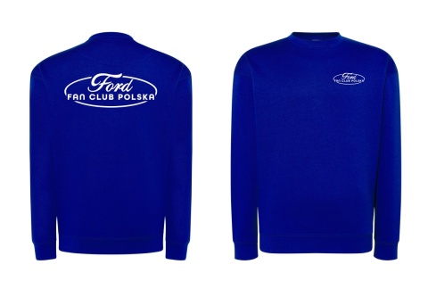 bluza męska bez kaptura ‘Ford Fan Club Polska’ – niebieska