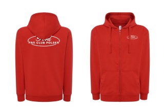 bluza męska z zamkiem ‘Ford Fan Club Polska’ – czerwona